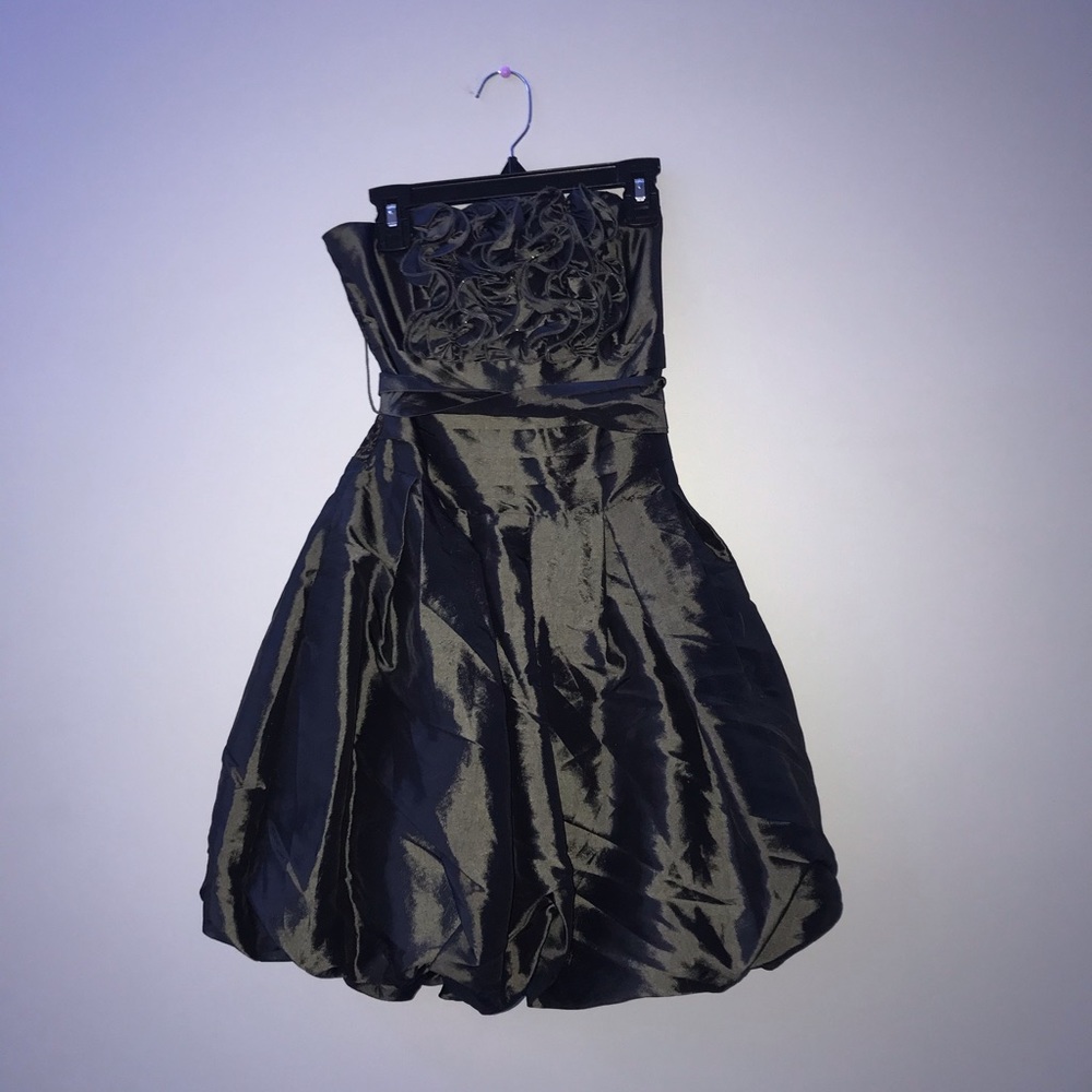 Daisy Junior Small Strapless semi formal HOCO grey mini dress